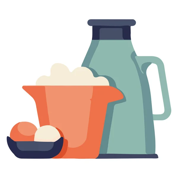 Kitchen Jar Plate Vector Icon Isolated — Stock Vector
