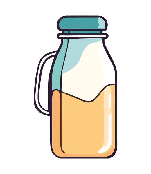 Symbol Für Bio Getränke Glasflasche Illustration Symbol Isoliert — Stockvektor