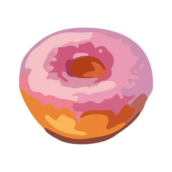 Süßer Donut Mit Sahnefüllung — Stockvektor