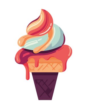 Yaz gurmesi tatlı dondurma ikonu izole