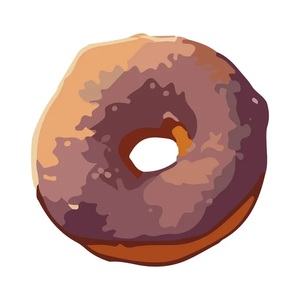 甜甜甜圈小吃与巧克力奶油填充图标隔离 — 图库矢量图片