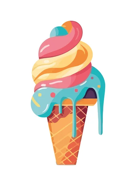 Літні Забави Іконою Гастрономічного Морозива Ізольовані — стоковий вектор