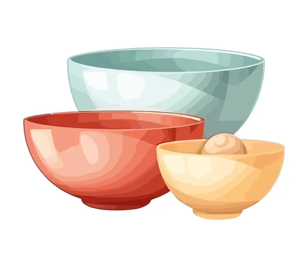 Vaisselle Colorée Pour Une Icône Gastronomique Isolée — Image vectorielle