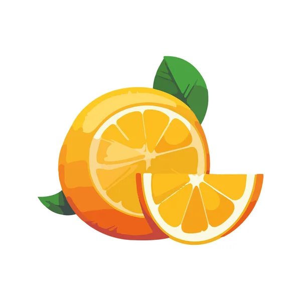 Sappige Citrusvruchten Symboliseren Gezonde Zomer Eten Pictogram Geïsoleerd — Stockvector