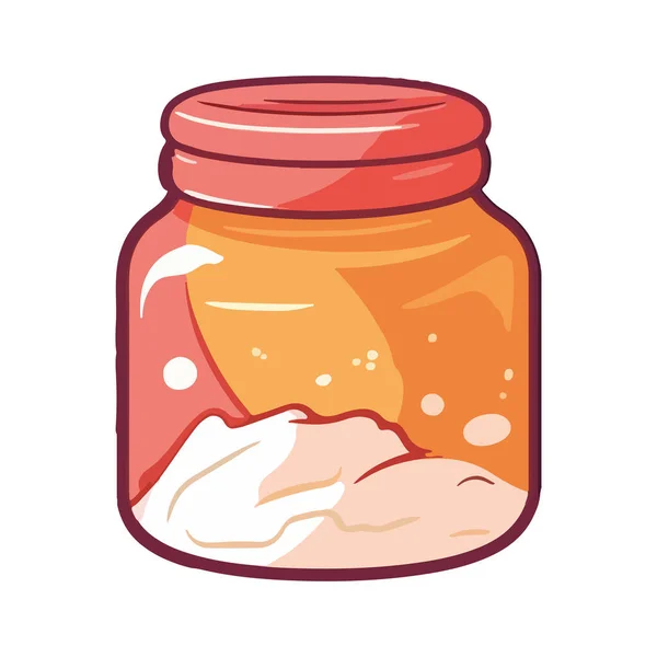 stock vector Fresh organic meal in a jar icon isolated