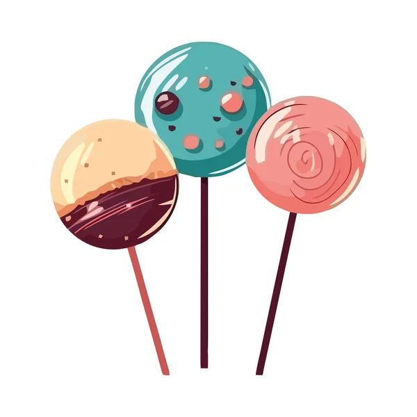 Sweet Candy Ball Spiral Une Icône Indulgence Sucrée Isolée — Image vectorielle