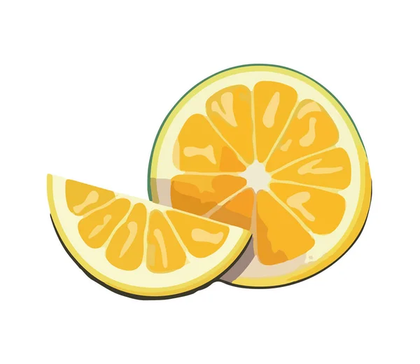 Reife Zitrusfruchtscheibe Saftig Und Erfrischend Ikone Isoliert — Stockvektor
