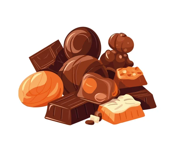 Dulce Icono Postre Chocolate Lindos Fondos Icono Aislado — Vector de stock