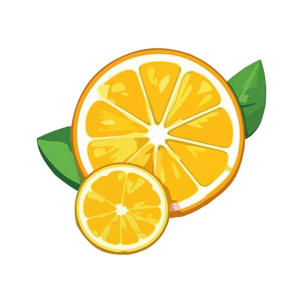 Juicy Citrus Slice Ripe Yellow Freshness Icon Isolated — Stock Vector