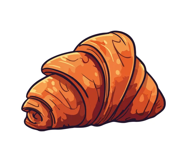 Französisches Essen Croissant Brot Symbol Isoliert — Stockvektor