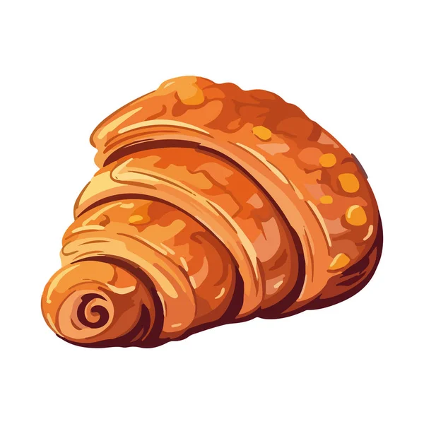 Gourmet Croissant Auf Weißem Hintergrund Symbol Isoliert — Stockvektor