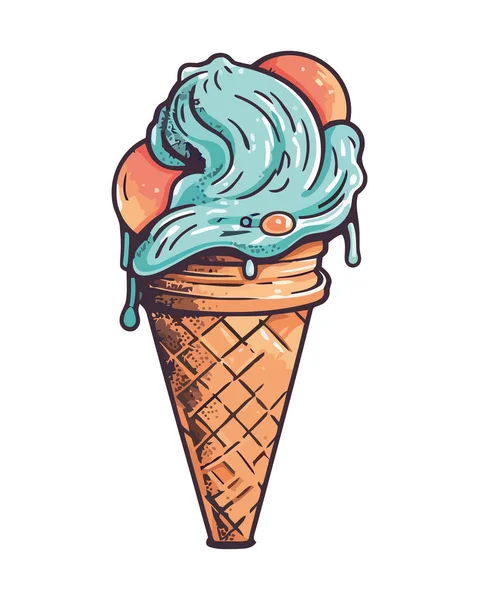 甜筒冰淇淋 设计图标隔离 — 图库矢量图片