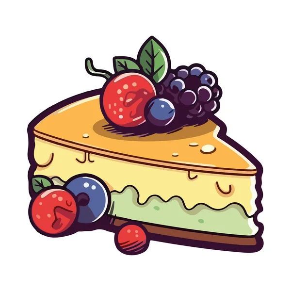 Sweet Berry Dessert Berries Cream Icon Isolated — Stock Vector