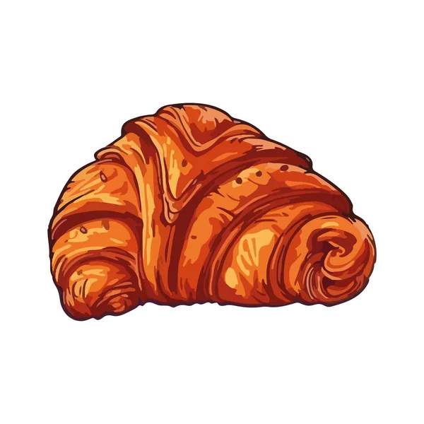 French Baked Goods Symbolize Gourmet Croissant Icon Isolated — Stock Vector