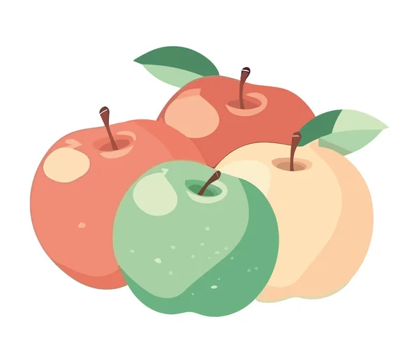 Saftigt Moget Äpple Symbol För Hälsosam Mat Ikon Isolerad — Stock vektor