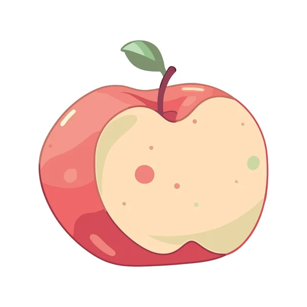 Soczyste Jabłko Symbolizuje Zdrowe Odżywianie Się Ikonie Natury Izolowane — Wektor stockowy