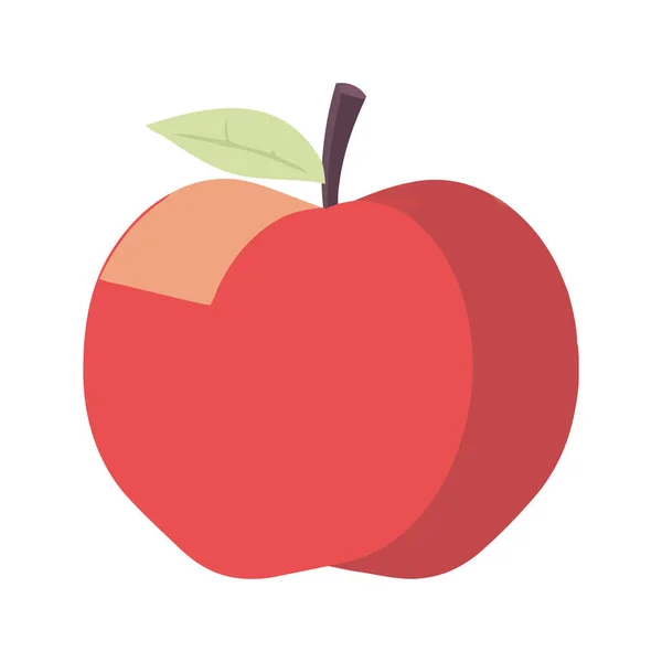 Fresh Organic Apple Symbol Healthy Eating Icon Isolated — Stock Vector