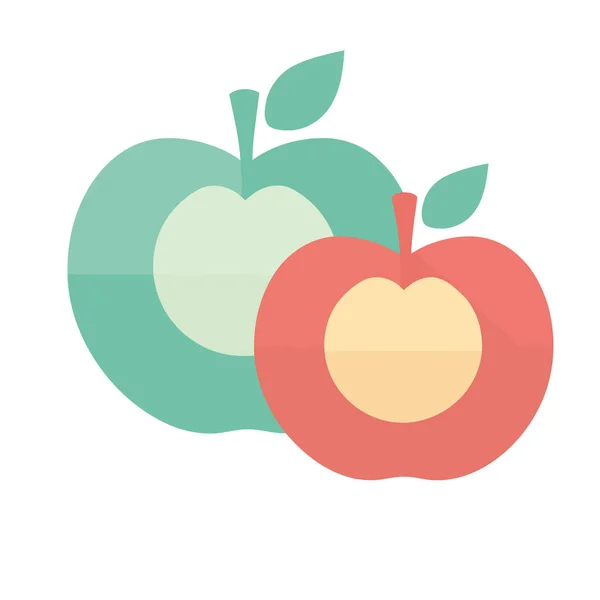 Bio Apfel Symbol Für Gesunde Ernährung — Stockvektor
