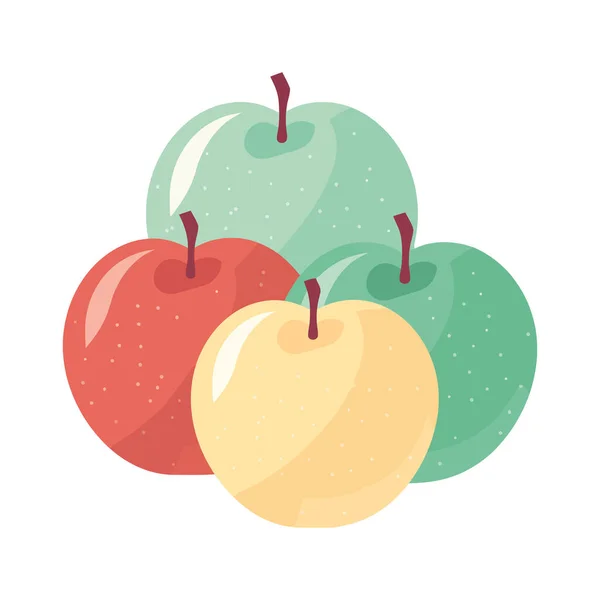 Saftige Reife Äpfel Symbolisieren Gesunde Ernährung Herbst — Stockvektor