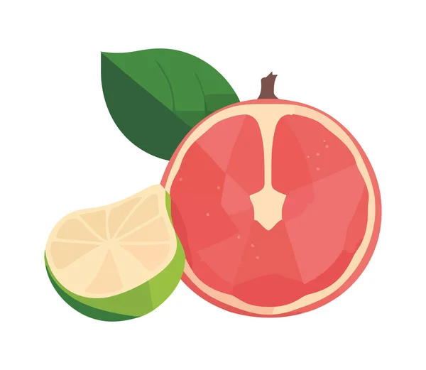 Icône Coupée Tranches Fruits Grenade Juteuse Isolé — Image vectorielle