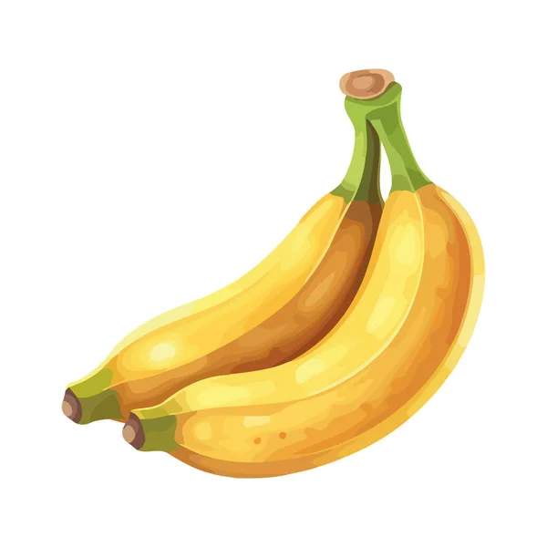 Mogen Banan Ett Hälsosamt Mellanmål För Vegetarisk Kost Ikon Isolerad — Stock vektor