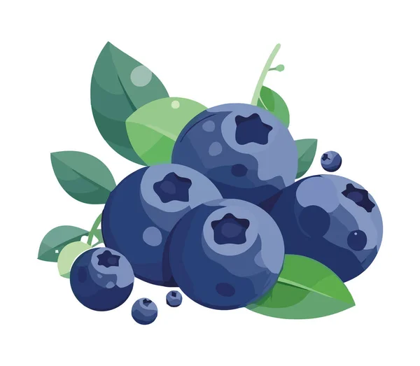 Juicy Blueberries Ripe Fresh Nature Icon Isolated — Stock Vector