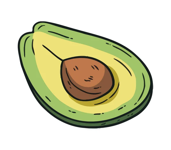 Verse Avocado Plak Een Gezonde Gastronomische Snack Icoon Geïsoleerd — Stockvector