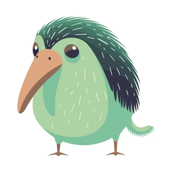 Niedliche Kiwi Vogel Fröhlich Symbol Isoliert — Stockvektor