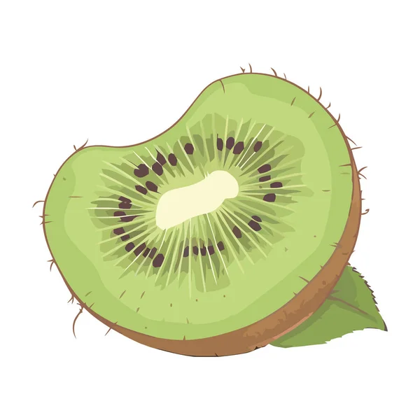 Saftige Frucht Kiwi Frisch Und Reif Gesundes Snack Symbol Isoliert — Stockvektor