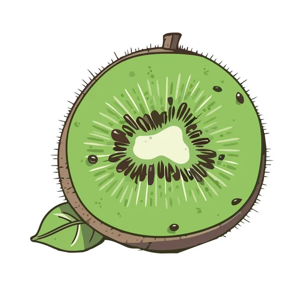 Kiwi Fruchtscheibe Frischer Und Biologischer Snack Ikone Isoliert — Stockvektor
