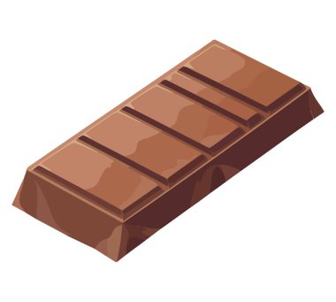 Beyaz arkaplan simgesine izole edilmiş tatlı çikolata çubuğu