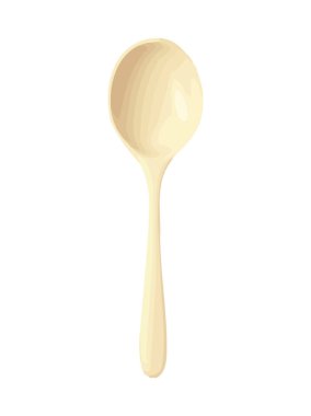 Ahşap kaşık pişirme aleti tasarım simgesi izole