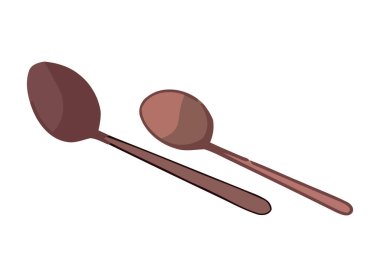 Mutfak aletleri kaşıkları çatal bıçak ikonu izole edildi