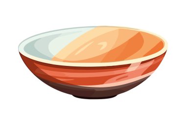 Beyaz arkaplan simgesindeki çömlek tabağı mutfağı izole edildi