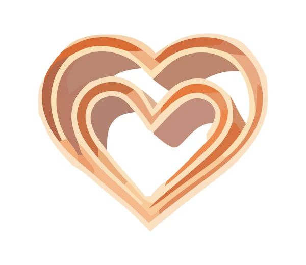 Corazón Forma Simboliza Amor Romance Icono Aislado — Vector de stock