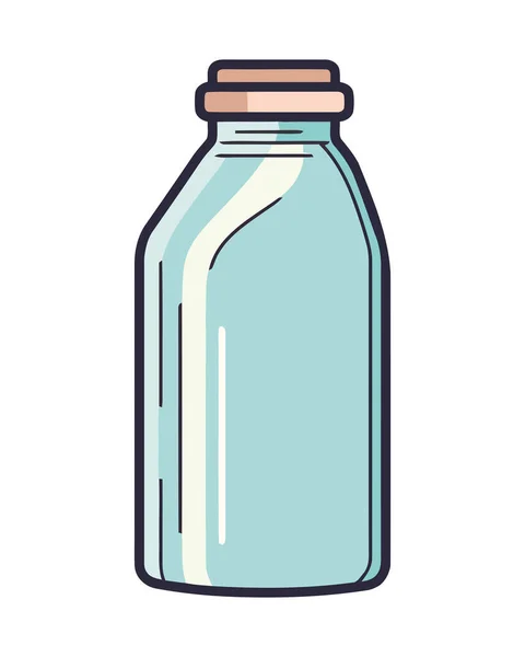 Органическая Стеклянная Бутылка Символизирует Свежесть Изолированную Икону Природы — стоковый вектор