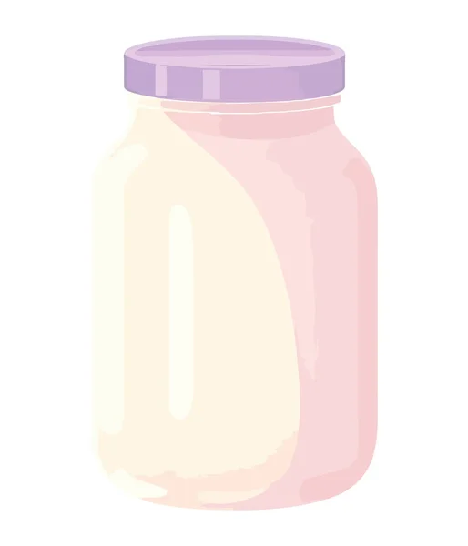 Frische Bio Milch Glas Gourmet Menü Ikone Isoliert — Stockvektor