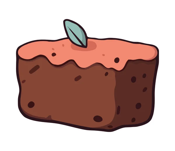 Солодка Їжа Значок Торт Шоколад Ізольовані — стоковий вектор