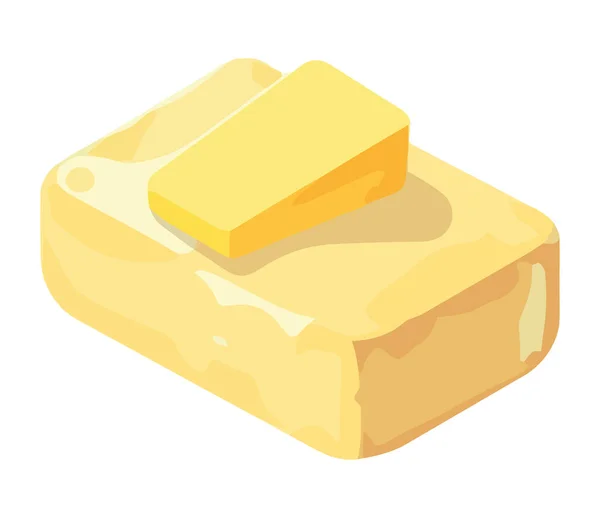 Zdrowe Masło Symbolizowane Ikoną Świeżego Składnika Mleka Izolowanego — Wektor stockowy