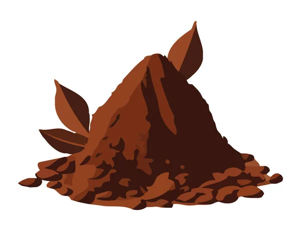粉末チョコレートデザート成分アイコン分離 — ストックベクタ