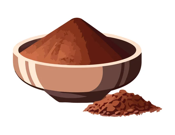 Alimentation Saine Par Poudre Fraîche Icône Chocolat Isolé — Image vectorielle