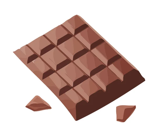Chocolate Bar Pilha Isolada Ícone Fundo Tijolo Isolado — Vetor de Stock