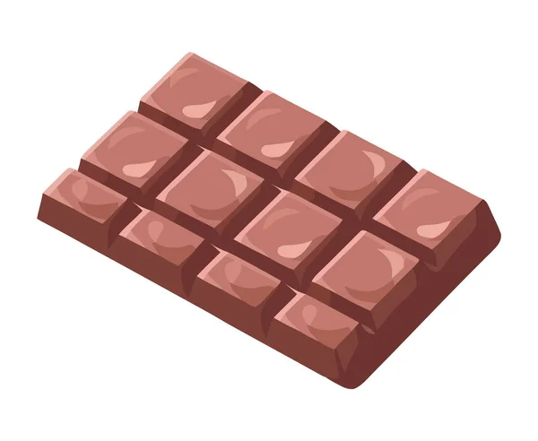 Chocolat Alimentaire Sucré Sur Fond Blanc Icône Isolé — Image vectorielle