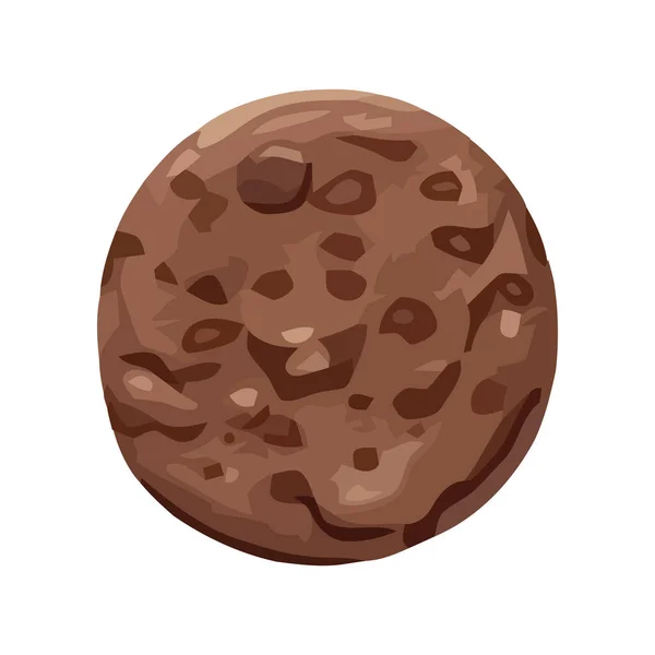 Biologische Chocolade Biscuit Een Gastronomisch Dessert Icoon Geïsoleerd — Stockvector
