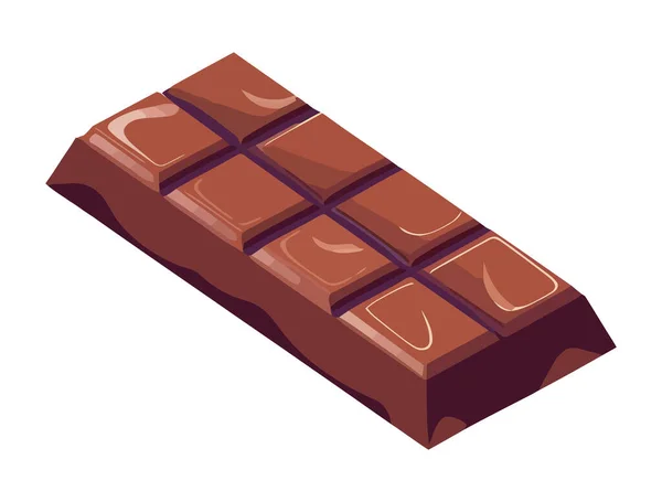 黑巧克力片 一个象征放纵的图标孤立 — 图库矢量图片