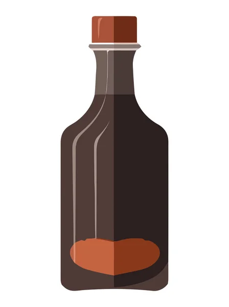 Bottiglia Con Salsa Icona Cioccolato Isolato — Vettoriale Stock