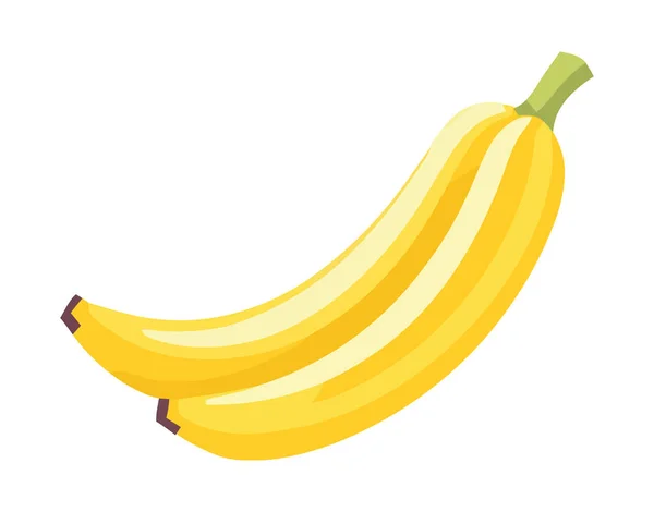 新鮮な有機バナナ 健康的なベジタリアンスナックアイコンは隔離された — ストックベクタ