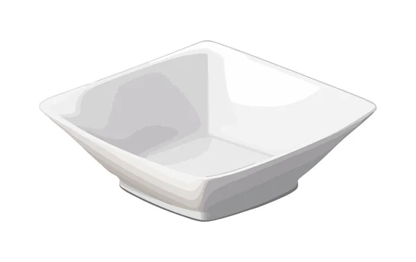 Leere Geschirrschüssel Auf Sauberem Weißen Teller — Stockvektor