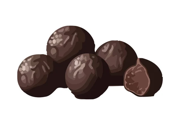 Chocolate Caramelos Snack Icono Aislado — Vector de stock