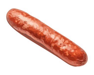 Izgara domuz sosisi, ızgara ızgara yemek ikonu izole edilmiş.